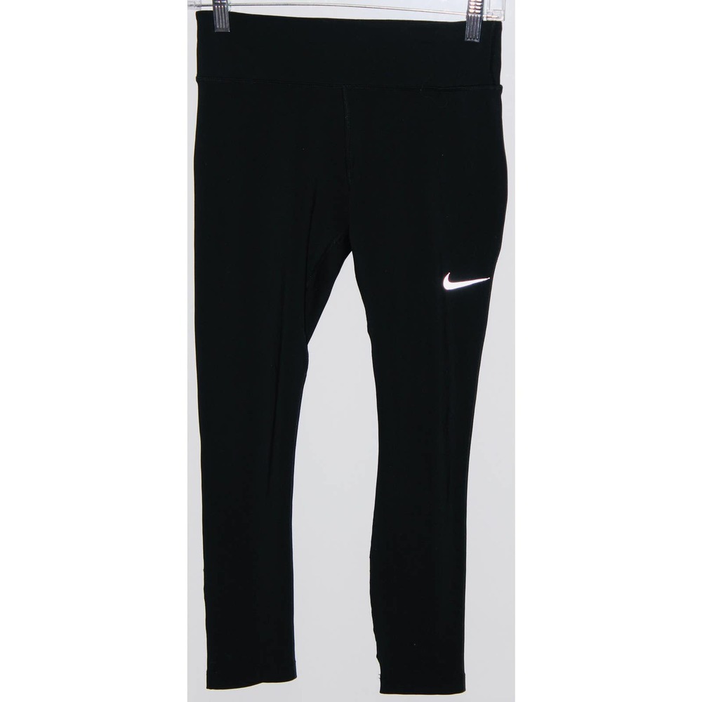 Women's Nike Dri-Fit Fast Cropped Leggings Black Athletic Capri Leggings Size S